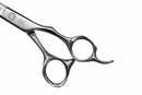 Side view of the Mizutani Schorem Master Blending scissors, highlighting the ergonomic handle and high-performance steel for ultimate stability during use.