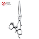 Mizutani SWORD Swivel Speedstar scissors with a silver finish, featuring a dual swivel handle for enhanced maneuverability and comfort.