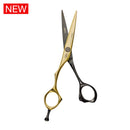 Mizutani Acro Stephen Moody Lefty scissors in matte black, showcasing a sleek design with ergonomic handles for left-handed users