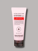 A squeeze tube of Histemo Ultra Scalp Care Nutritioner Forte hair and scalp specialist treatment, shown on a solid gray background.