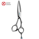 Mizutani Black-Smith Solid Thinning 30 Lefty scissors in silver, showcasing the G-SHIFT design that shifts the center of gravity closer to the hand for better balance and stability