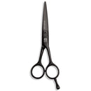Mizutani BLACK-SMITH Retro scissors in matte black, showcasing the retro-inspired design and ergonomic handles