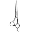 Mizutani Schorem Master scissors in silver, designed in collaboration with renowned barbers Leen and Bertus for optimal men's hairstyling and fade cuts.