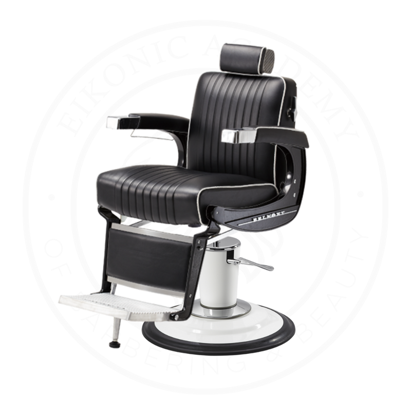 Takara Belmont Classic Elite Black Barber Chair 225EB with White Base